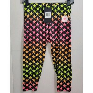 Converse All Stars Black With Stars All Over Print Capri Leggings Girls Sz Large